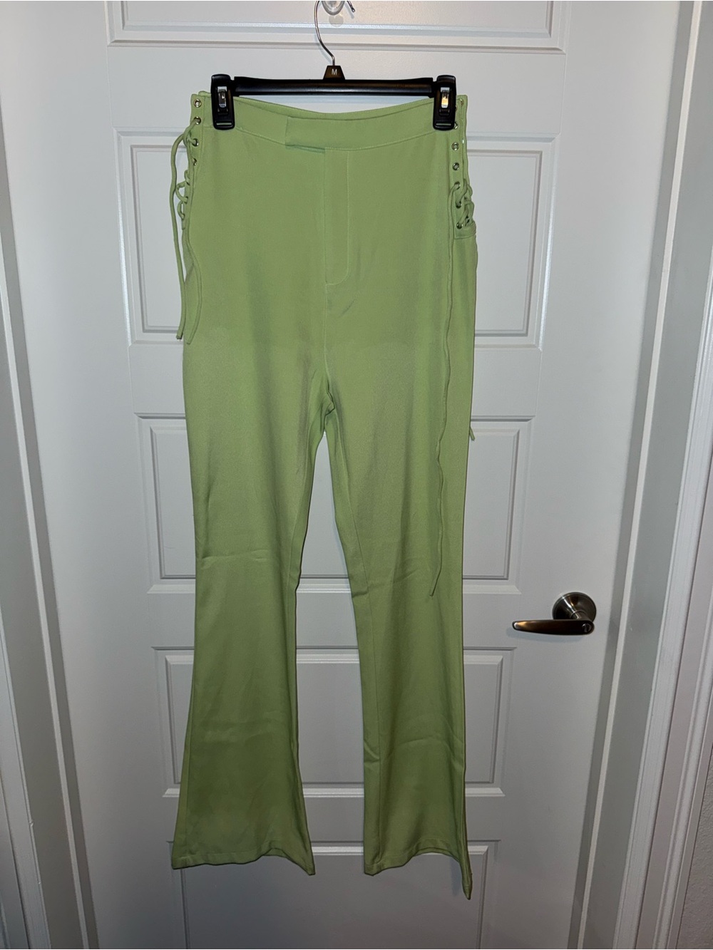 Princess Polly Pastel Lime High-Waist Flare Pants